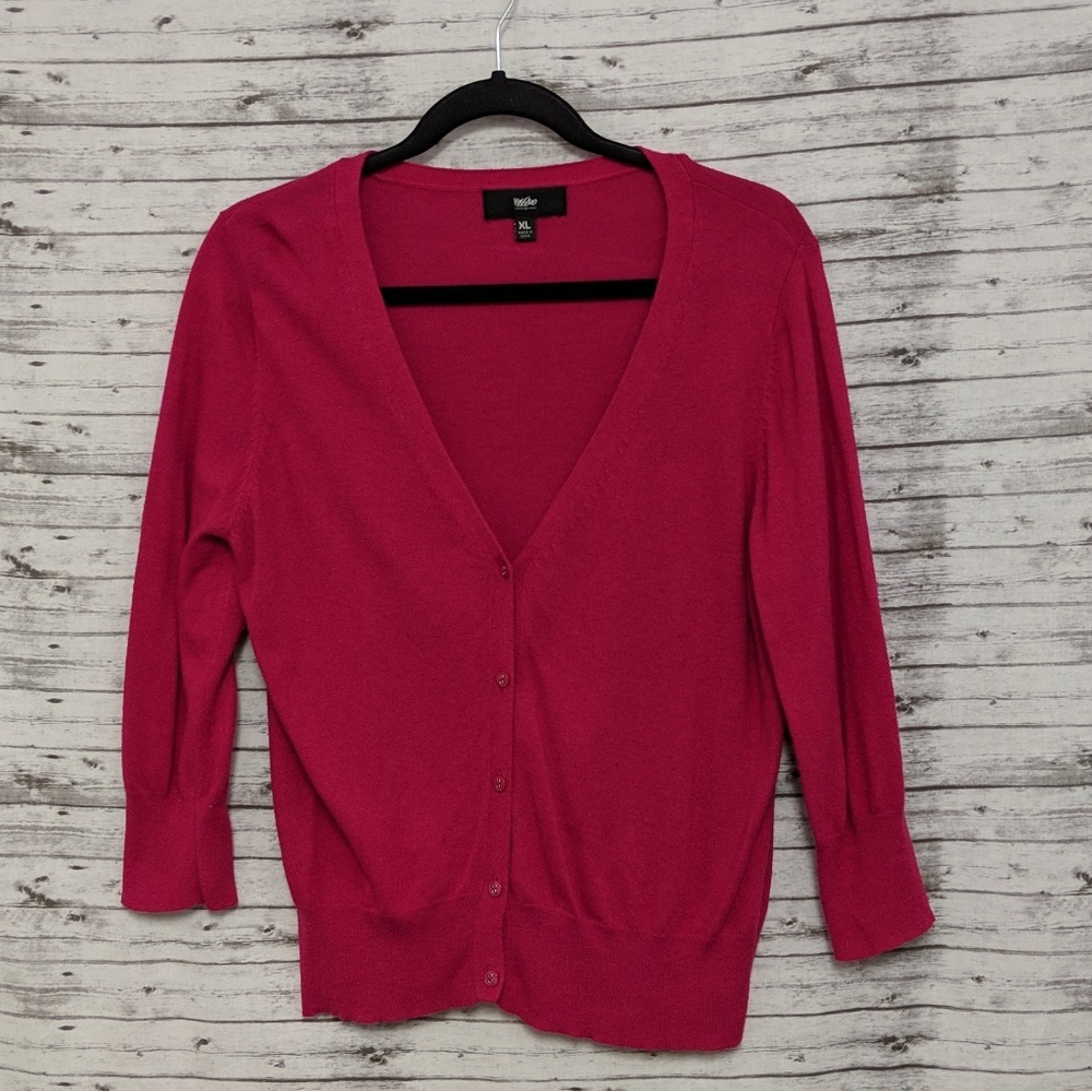 🦋 Mossimo women's sz:Xl hot pink cardigan